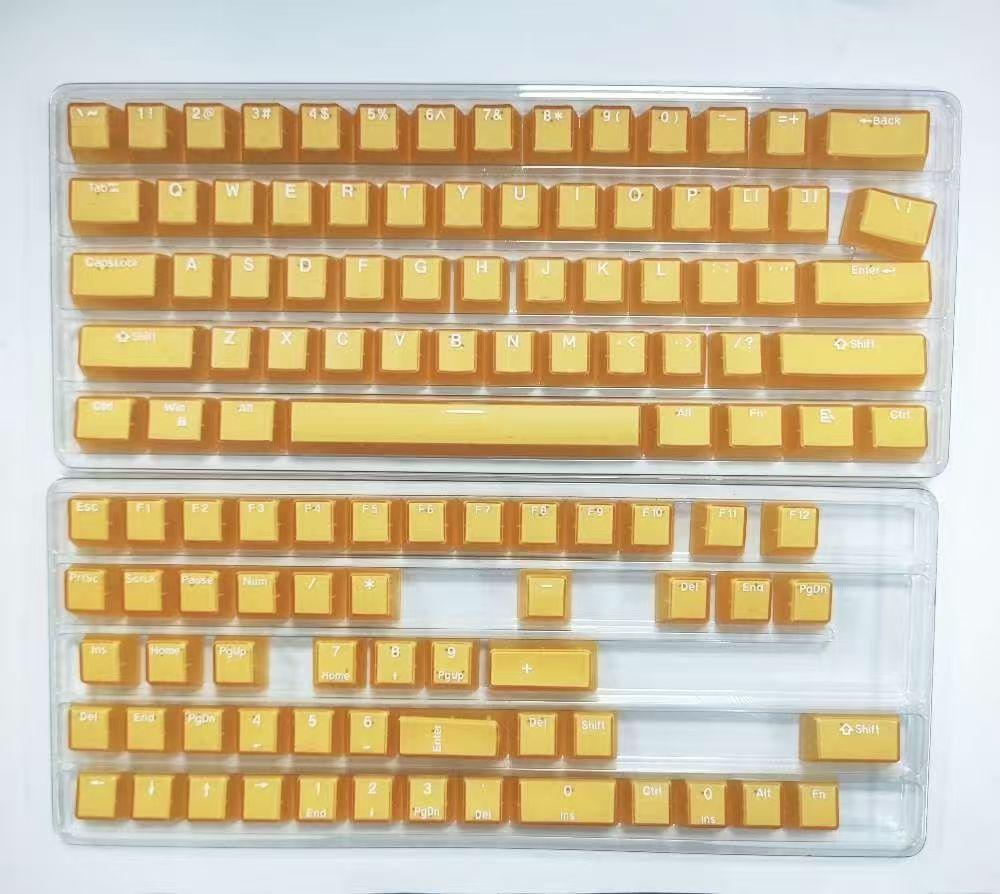 114 Keys Emerald Doule Shot PBT Keycaps Translucent Pudding Keycaps RGB Backlit OEM Profile for Gaming Keyboard MX Switches