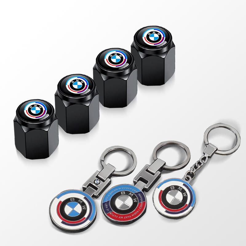 NDQB9 Car Tire Wheel Valve Caps Cover Metal Car Keychain Keyring For BMW i7 X7 G07 LCI iX I20 X1 U11 3 5 7 Series G70 G09 XM Accessory