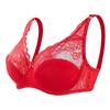 Plus Size Women Ultrathin Bra Underwire Push-Ups Lace Bras Brassiere Larger Breast Solid Color 3/4 Big Cup 38-44 BC