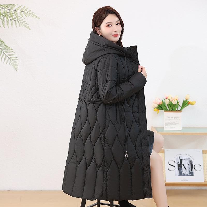 Куртка-пуховик средней и длинной длины до колена, женская зимняя, большого размера, ароматная
