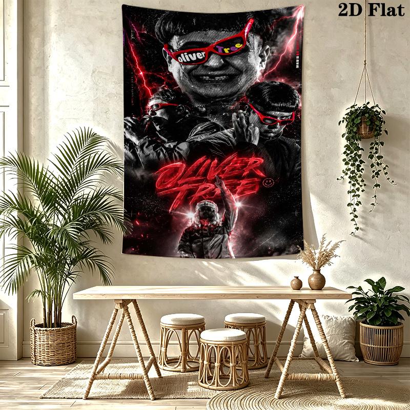 Oliver Tree Wall Tapestry Aesthetic Wall Hanging Printed Fabric Blanket Decorative Tapestries for Bedroom Living Room Home Decor