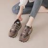 Women's Retro Velvet Genuine Leather Sneakers: High-End Autumn 2024 Casual Trainer