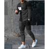 Fashion Splicing Color 3D Printing Men's Sportswear Set Casual Long-sleeved Pants 2-piece Set Oversized Pullover Men's Clothing