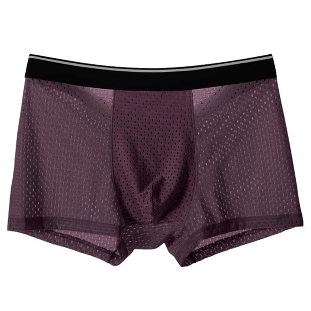 Высокое качество Ice Silk Mesh мужские сексуальные прозрачные трусы-боксеры нижнее белье