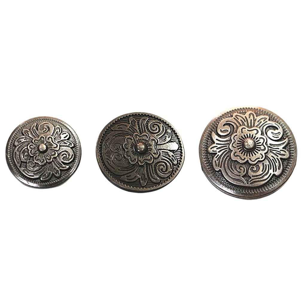 Одежда простого дизайна Круглая металлическая пуговица Сумка Кожаная куртка Пуговицы в винтажном стиле DIY Рукоделие Ручная работа