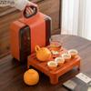 Creative Orange Portable Travel Tea Set Office Lunch Rest Kung Fu Tea Set Ceramic Teapot Chinese Tea Ceremony Accessories