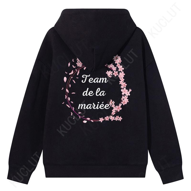 Fashion Team Bride Pullover Hoodies French Woman Bridal Wedding Hoody Outerwears Bachelorette Hen Party EVJF Hooded Sweatshirts
