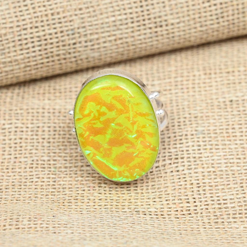 Уникальный желтый тройной опал, драгоценный камень, стерлинговое серебро 925 пробы, дизайнерское кольцо ручной работы, ювелирные изделия