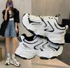 Fashion Korean Women's Thick Soled Fashion Chunky Sneakers 2024 Spring All-match Trend Sports Shoes Platform Mesh Breathable Women Shoes