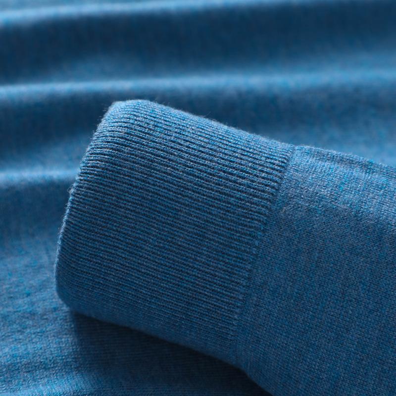 Мужской камвольный свитер с воротником-поло Qinghe, кашемир, 50% тутовый шелк, 50% шерсть, мужской осенне-зимний кашемир, мягкий и теплый