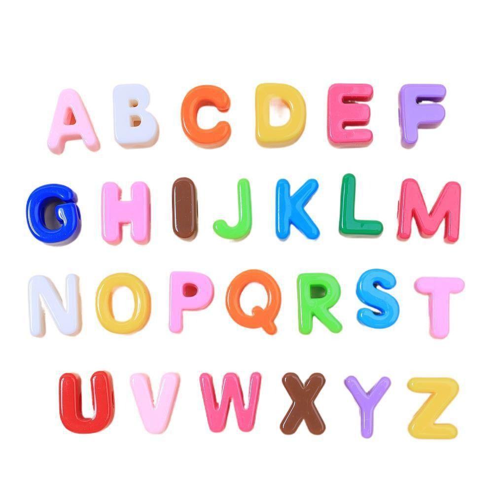 50Pcs DIY Letter Pendant Beads Jewelry Making Charm Round Acrylic Pendant Jewelry Accessories