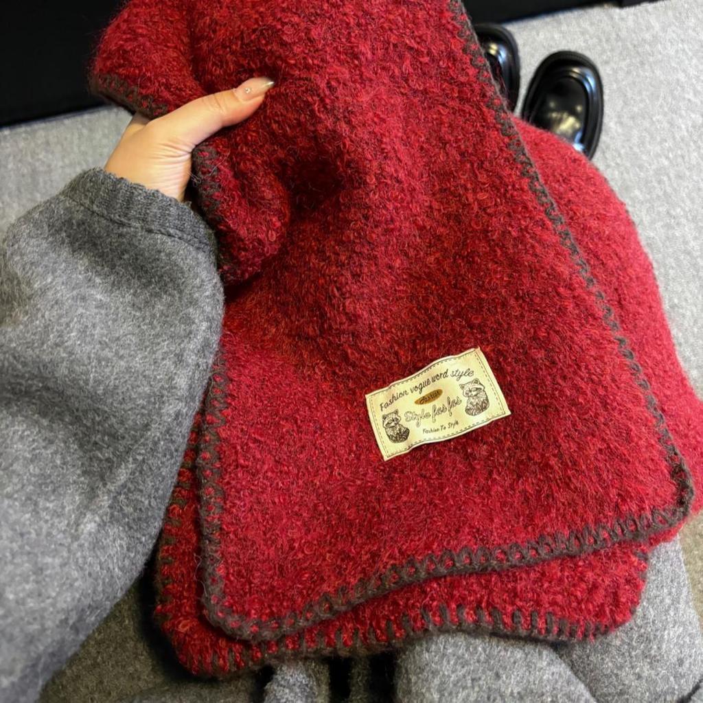 Retro Loose Knit Scarf: Thick, Warm, Versatile for Autumn & Winter