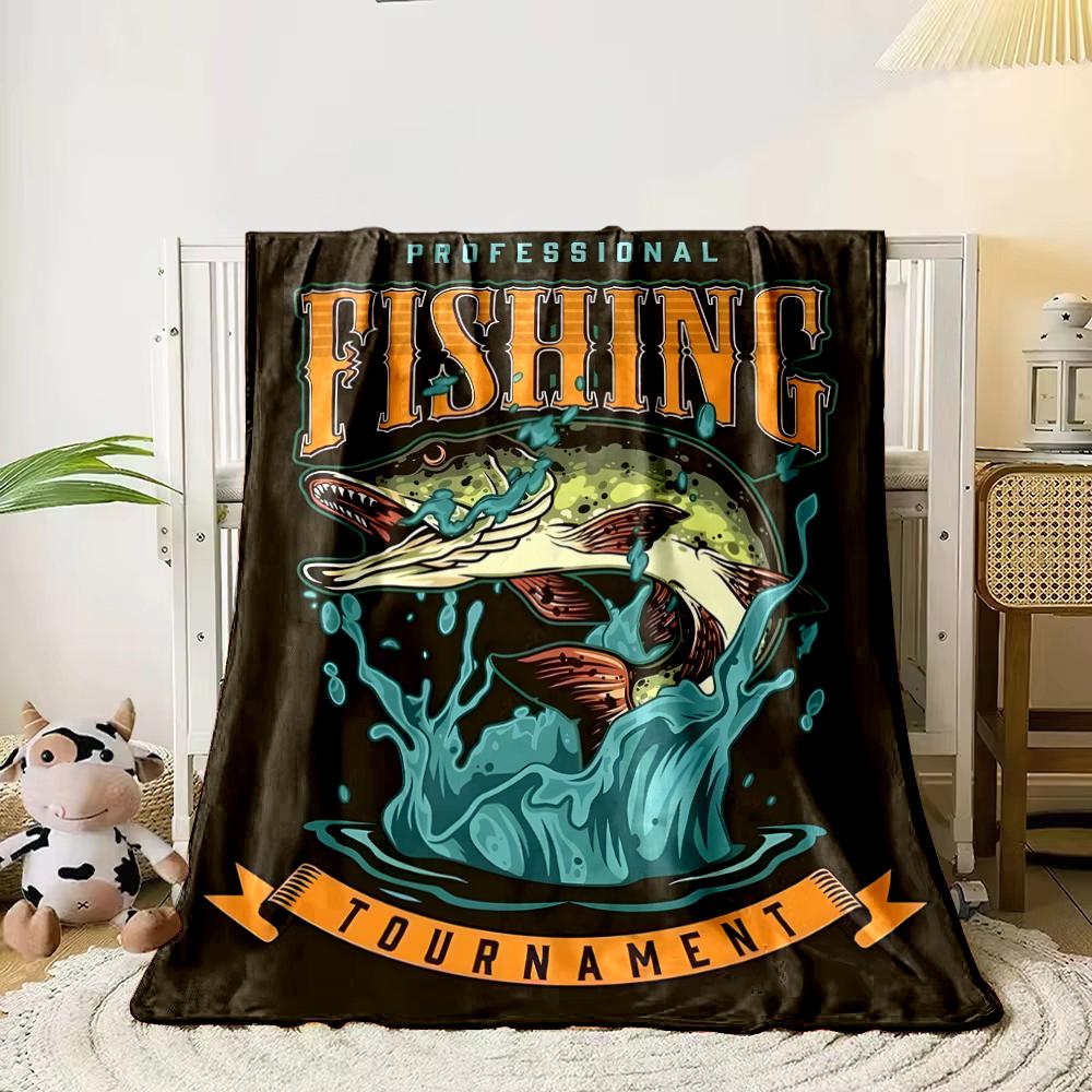 "Professional Fishing Tournament Design Flannel blanket for bedroom, living room, sofa, and nap sofas"