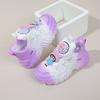 Girls Cartoon Print Slip-On Chunky Sneakers With Rotating Buckle Lightweight Anti-Slip Rubber Sole