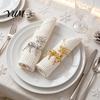 Gold Napkin Holders Christmas Deer Ring, Faceted Metal Elk Holder, Reusable Elegant Dining Table Accessories Ring for Xmas Holiday Wedding Receptions