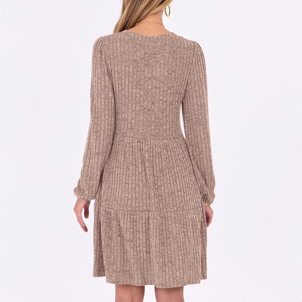 Женские модные повседневные платья с длинным рукавом