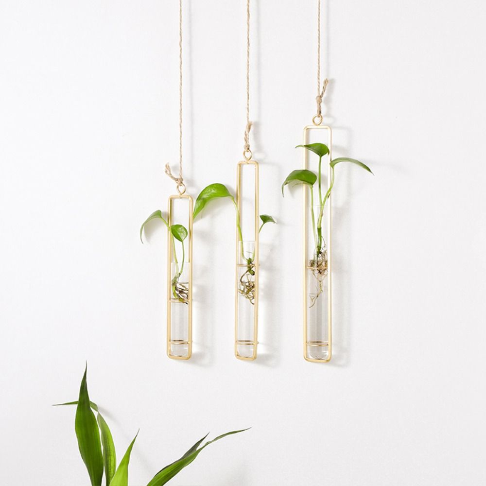 Thickened Hanging Glass Planter Wall Hanging Glass Vase Creative Test Tube Vases Home Decoration