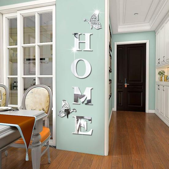 6 шт. наклейки на стену с зеркалом в виде бабочки, легко наносятся, без остатка, самоклеящиеся, отражающие солнечный свет, съемные зеркальные наклейки