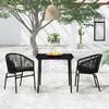 VidaXL 3-piece Garden Dining Set Black 3099239