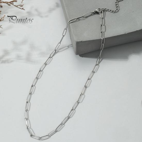 Женское ожерелье с дизайном в виде скрепки, гальванизированное, изысканное, с полированной отделкой, ожерелье с регулируемой длиной