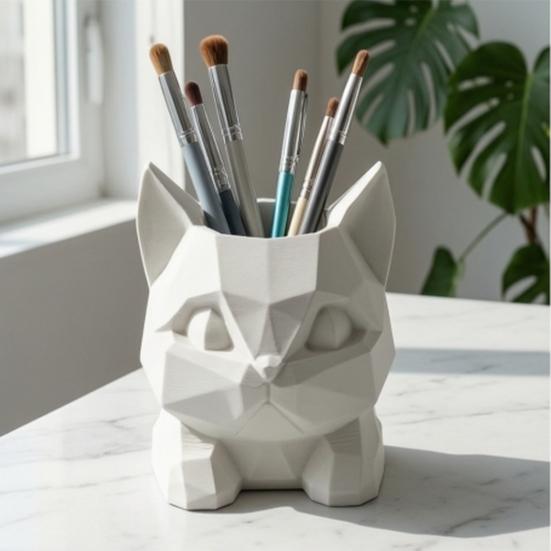 3D-печатница для ручек в виде кота Милый лежащий котенок Настольный органайзер Практичный дизайн для хранения PLA Настольный декор для офиса дома Подарок