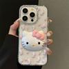 Розовые стразы бусины Кт кот чехол для мобильного телефона для Iphone15Promax прозрачный Iphone16 акрил 14