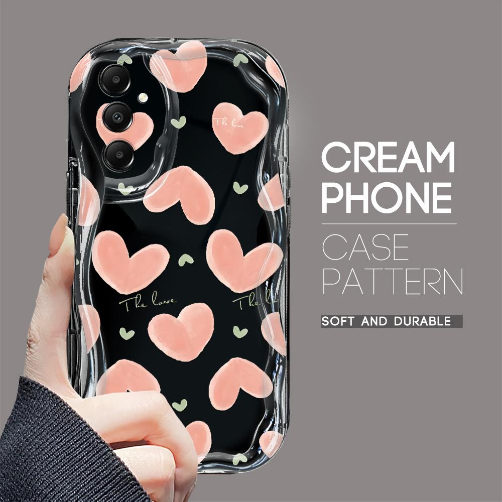 Милый мультяшный узор, кремовая текстура, мягкий силиконовый чехол с волнистыми краями, чехол для телефона Samsung