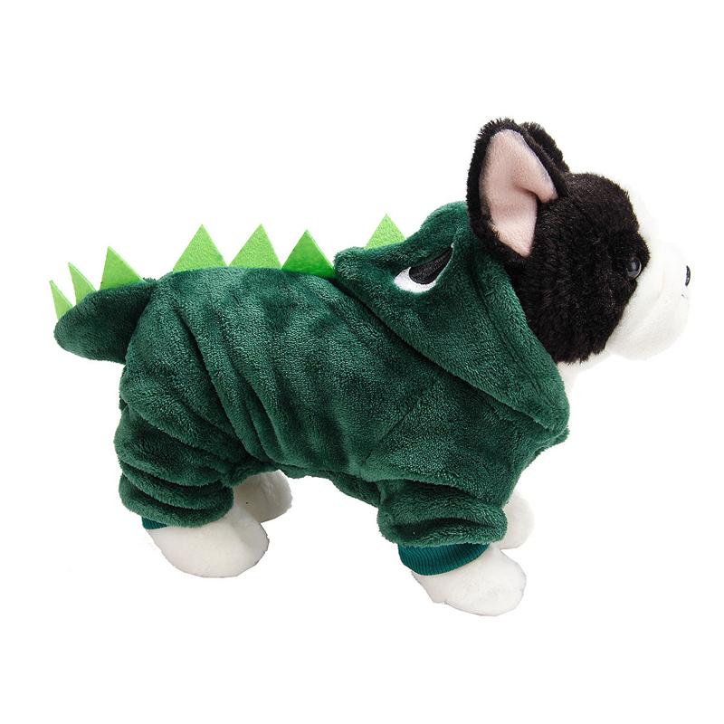 1PC Puppy Dinosaur Pet Clothes Plush Clothes Warm And Comfortable Funny Winter Kitten XS-XL