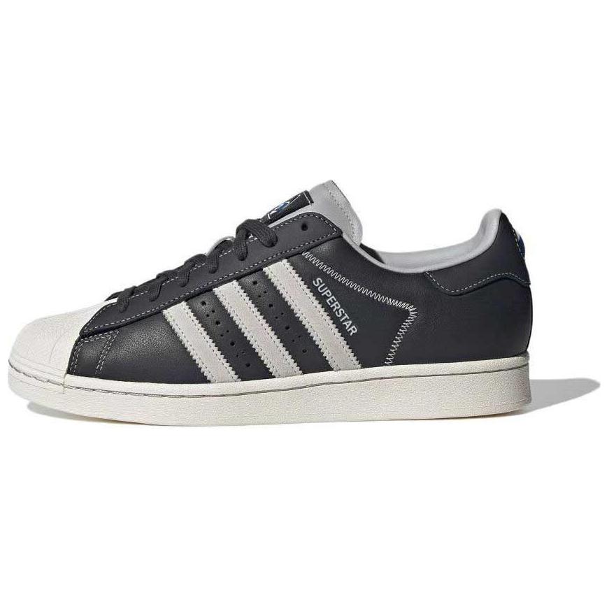 Adidas Superstar Carbon Grey Contrast Stitch Unisex Sneakers Black Cloud-White Grey-Two IF1780
