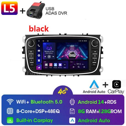Android 14 для Ford Focus mk2 S-Max Mondeo Galaxy C-Max автомобильное радио Carplay GPS мультимедийный видеоплеер DSP AHD DVR 2din стерео