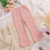 Kids Girls Summer Thin Wide Leg Pants Children Casual Loose Silk Flare Pants Princess Casual Pants Korean Style