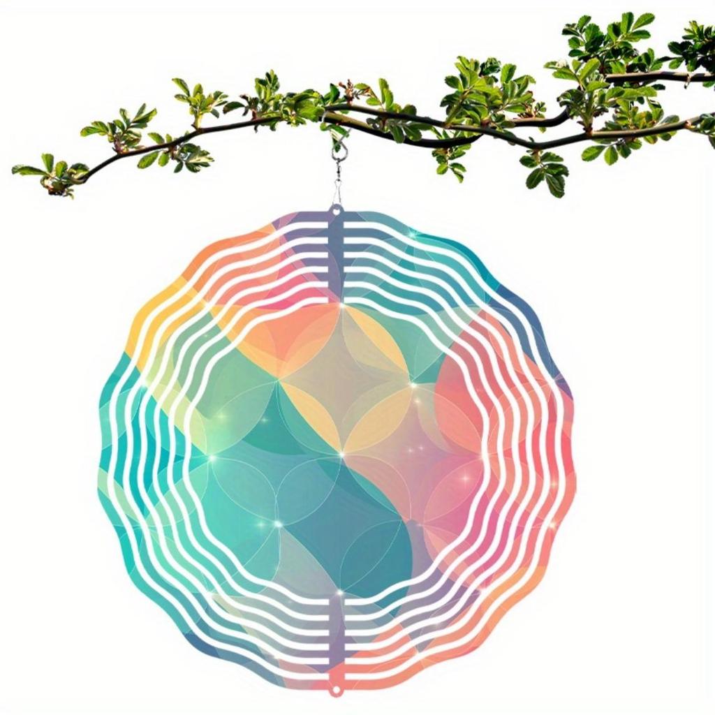 10-дюймовый музыкальный колокольчик с вращающимся на 360 градусов крючком для декора сада, балкона, патио. Батарея не требуется. Идеальный подарок на весну, лето.