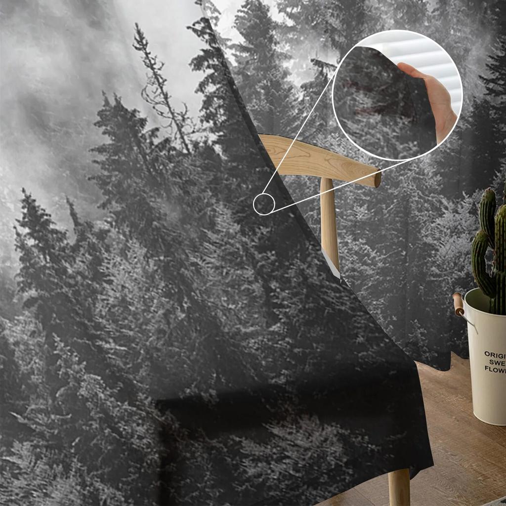 Простота прозрачных штор с лесным деревом для гостиной, спальни, тюлевая занавеска для кухни, вуаль, занавеска, жалюзи, панели