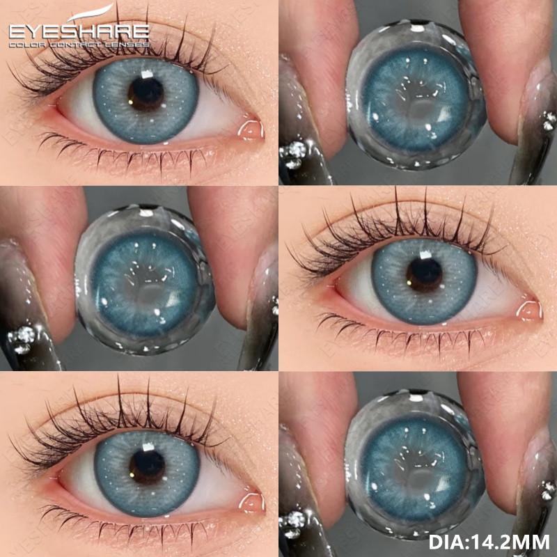Eyeshare Цветные контактные линзы Venice для глаз 14,2/14,5 мм большие серо-голубые зрачки ежегодная косметика