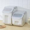 Japanese Traditional Sealing Rice Storage Container, Thick Plastic, 10-15kg Capacity for Rice and Flour