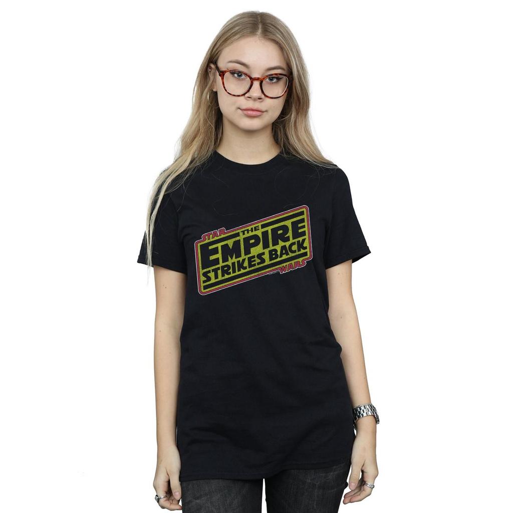 Star Wars Womens/Ladies The Empire Strikes Back Logo Cotton Boyfriend T-Shirt