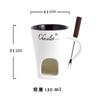 Ceramic Chocolate Cup European Candle Cup Cheese Chocolate Melting Ceramic Mug Heating Food Ceramic Mugwith Fork Creative Mugs