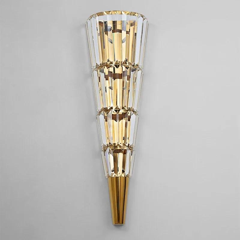 Светодиодный роскошный хрустальный настенный светильник в скандинавском стиле, современный настенный светильник, освещение гостиной и спальни отеля, внутреннее художественное оформление комнаты