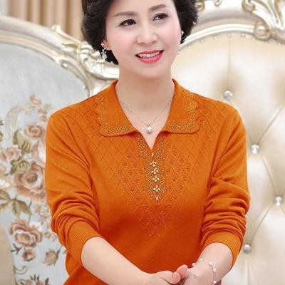 Вязаный свитер с длинным рукавом, свободный, тонкий, большого размера, с отложным воротником, однотонный, универсальный женский пуловер