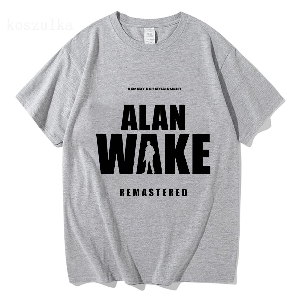 Игровая футболка Alan Wake 2 Хлопок Короткий рукав Женские Мужские Футболки Уличная одежда Унисекс Свободная Повседневная Круглый вырез Женская Футболка Топ
