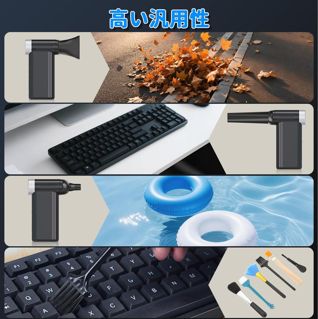 Jidoutya Компактный электрический воздуходув Супервоздушный поток Максимальная скорость воздуха 67 Воздуходув для мойки автомобиля с ЖК-дисплеем 4000 мАч Быстрая до 120 минут непрерывной работы для автомобиля