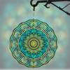 360 Degree Rotating Hook 10 Inch Metal Wind Chime with Vibrant Teal Gold Mandala Design No Batteries Needed for Ft