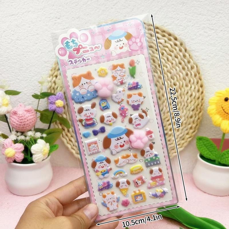 3D Cute Animal Butt Stickers Plush Pinched Happy Buttocks Sticker Stress Ease Puffy Sticker For Diy Scrapbook Phone Case Decal
