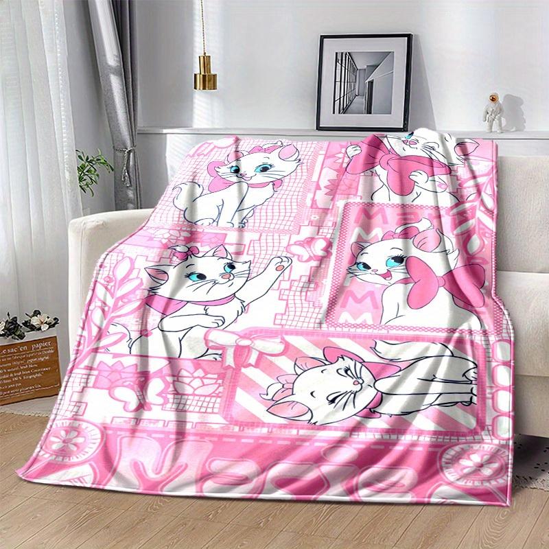 1PC Cute Marie Cartoon Cat Blanket, Seasonal Universal, Home Decoration, Throw Blanket, Cartoon Blankets, Soft Flannel Throw Blanket, Versat