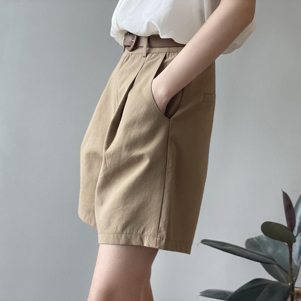 Work Shorts Women's Summer High Waist Loose Straight Wide Leg Casual Pants