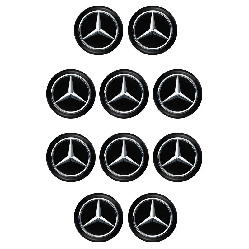 MEA4 14mm Car Key 3D Aluminum Logo Replacement Sticker Accessories For Mercedes-Benz GLC X253 X254 C-Class W205 W206 A-Class W177 GLA
