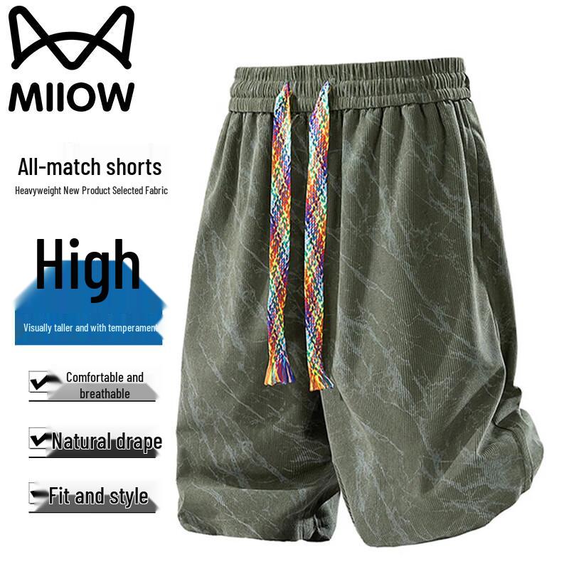MiiOW Men's Summer Tie-Dye Corduroy Shorts