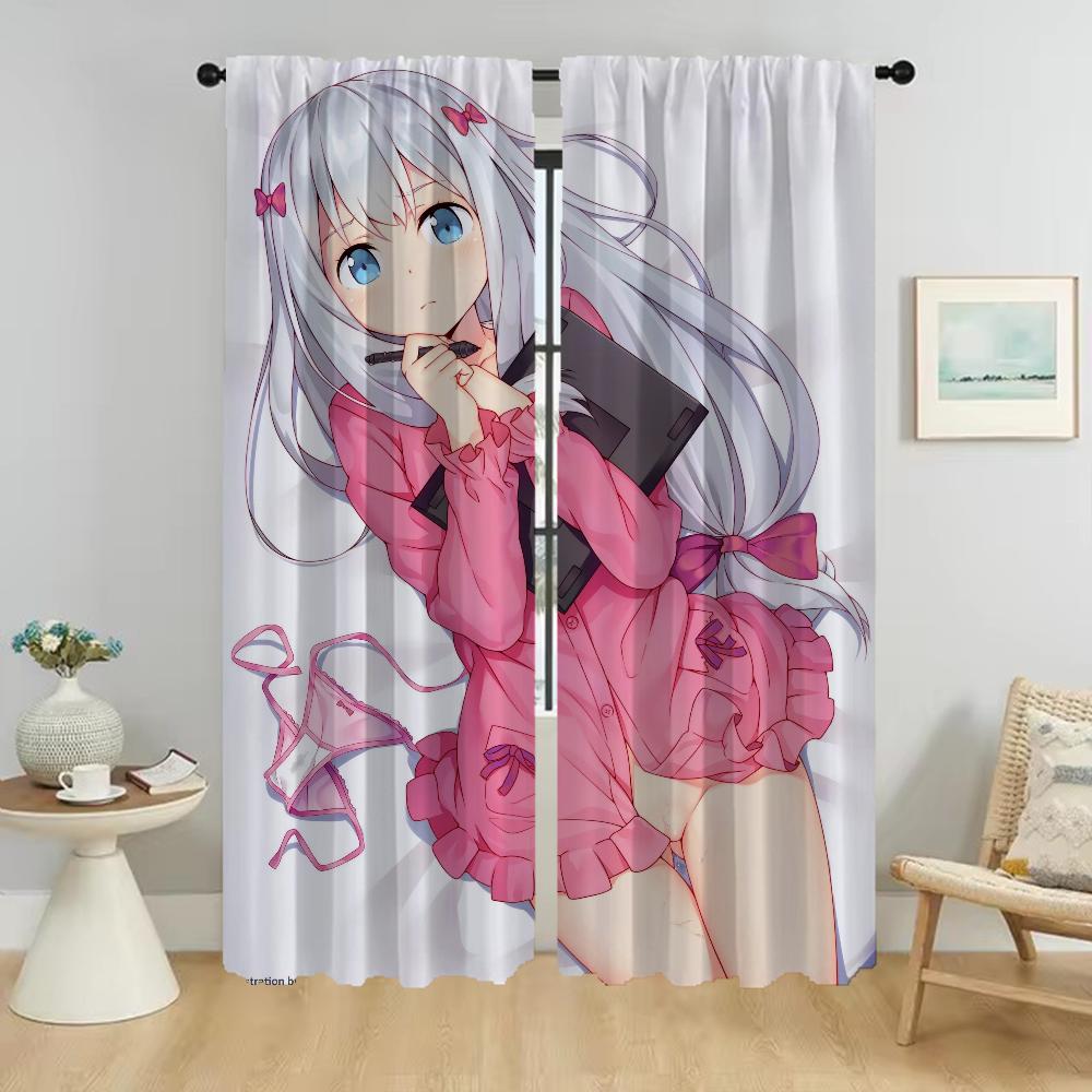 Современные шторы для гостиной Eromanga Sensei, кухонная занавеска-тюль с камерой, шторы-перегородки для спальни, домашний комплект из 2 штук, полиэстер, декор для сидения