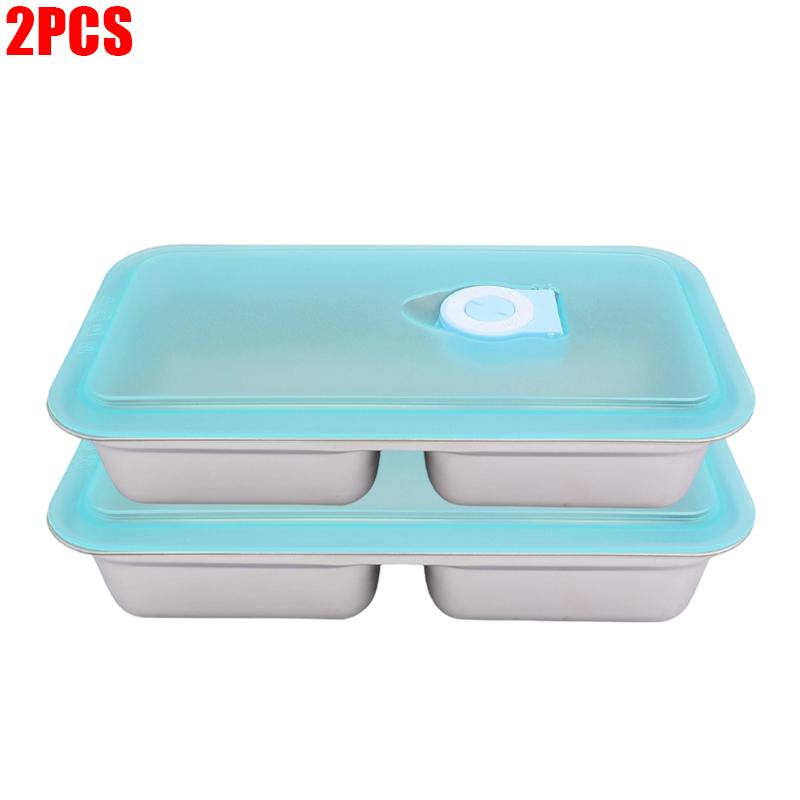 Stainless Steel Sealed Crisper Divided Lunch Box Fresh-keep Snacks Food Storage Containers with Lids Outdoor Camping Bento Box