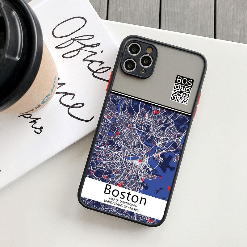 Чехол для телефона Ins Travel Country Sketch City Map для iPhone 8 7 Plus SE2 15 14 11 12 13 Pro Max Mini X XR XS Ударопрочный Funda Shell